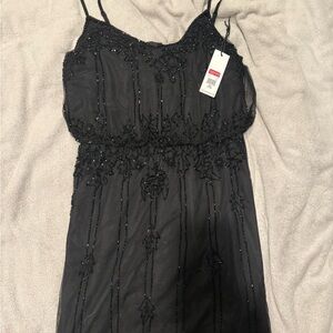 Dex Black Beaded Midi Dress